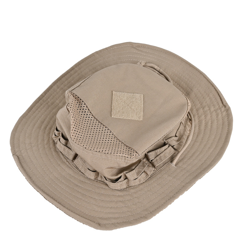Nuevo sombrero de camuflaje transfronterizo al aire libre táctico militar de pesca de borde redondo sombrero de pescador de sombrero de sombrero de escalera de montaña de protección solar