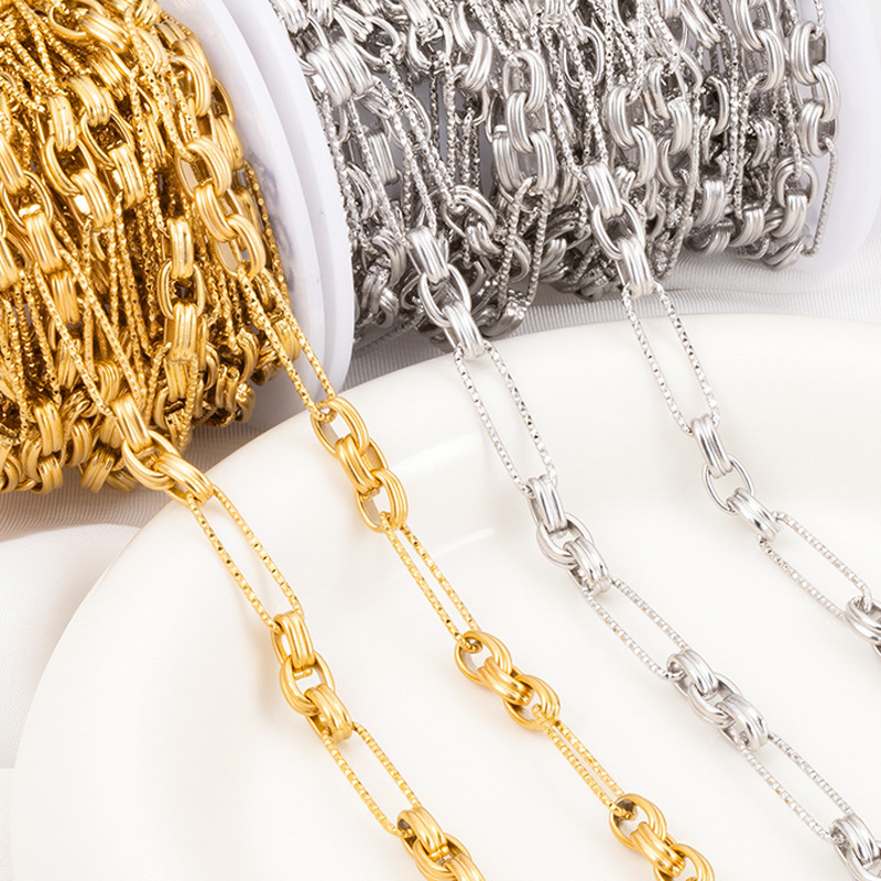 Chain Jewelry Making Type 1 Piece 304 Stainless Steel Chain Chain Simple Style Geometric
