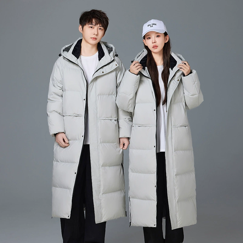 Пара длинных пуховиков зимой новая белая утка с капюшоном