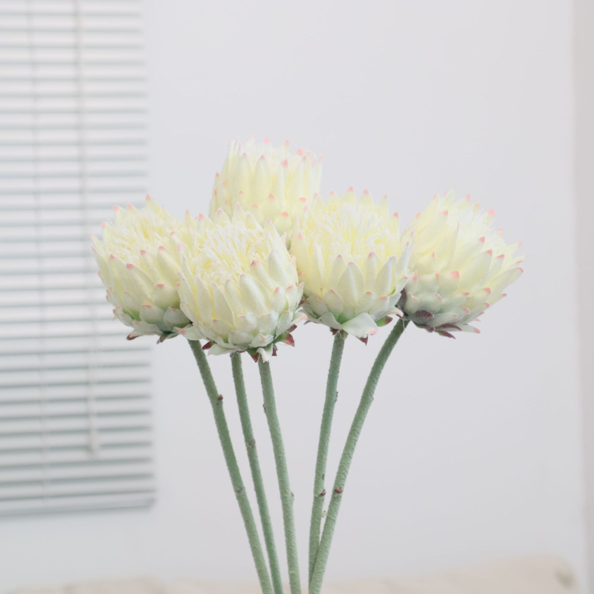 北欧单支帝王花仿真花家居婚庆酒店橱窗装饰花植绒北欧蓟假花跨境详情10