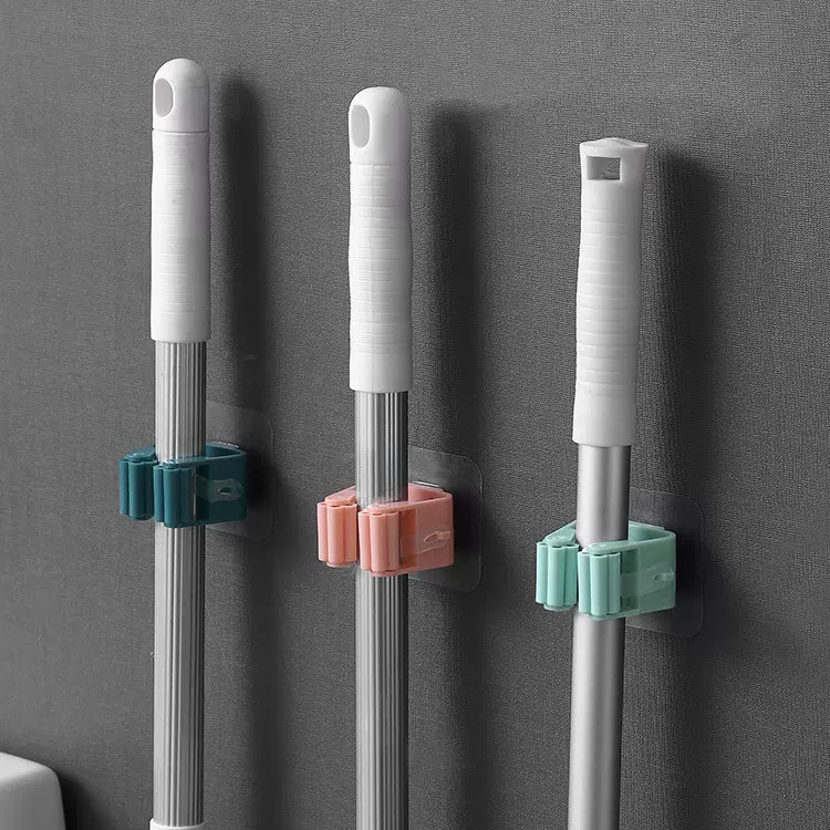 拖把挂钩厨房餐具多功能架粘钩浴室扫把收纳壁挂置物架拖把夹