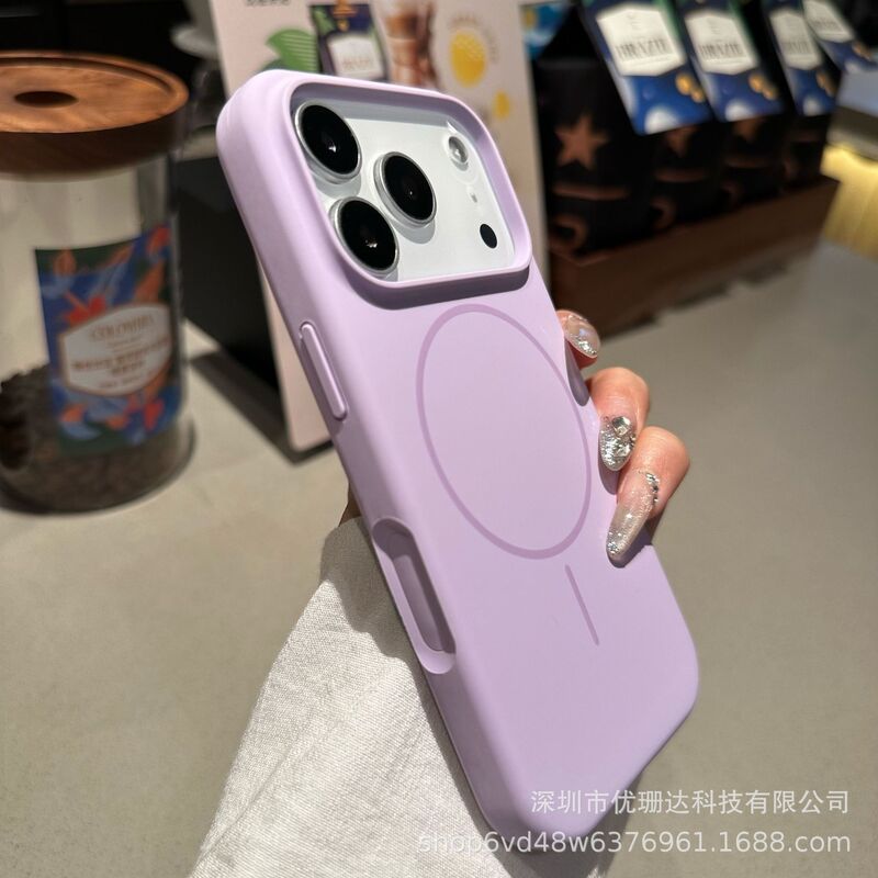 适用iPhone17promax液态硅胶细圈磁吸手机壳苹果16纯色全包保护套|undefined