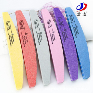Factory wholesale half moon sponge rubbing strip high elastic sponge double-sided frosted nail file manicure nail tools