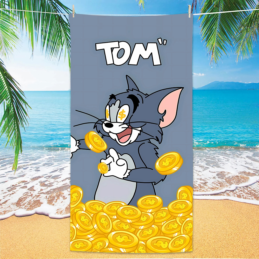 Transfronterizos amazónicos gatos y ratas toallas de playa clase A niños caricaturas toallas de baño de playa microfibra toallas de secado rápido