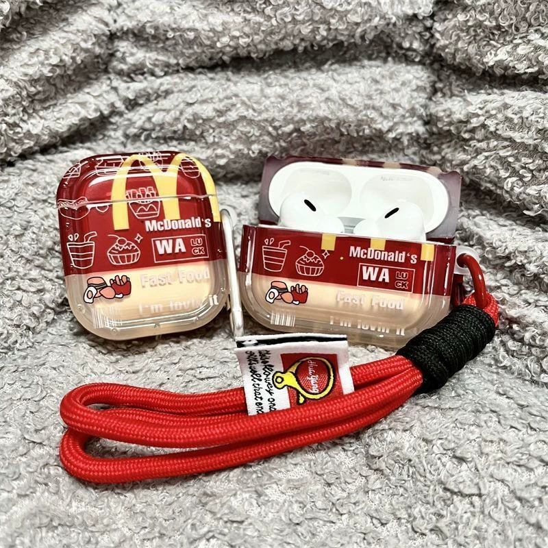 Французские картофель фри Бургер для AirPods4 Чехол защитный AirPodspro2 Чехол защитный 23 поколения Наушники защита чехол