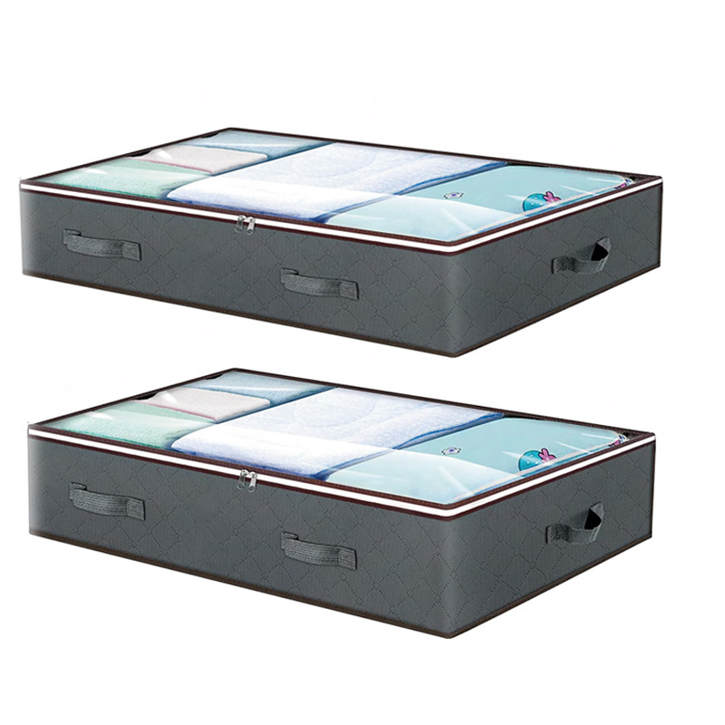 Almacenamiento de ropa de algodón bolsa de edredón cama inferior tela no tejida bolsa de organización Hogar ropa de tela edredón cubierta de polvo caja de almacenamiento