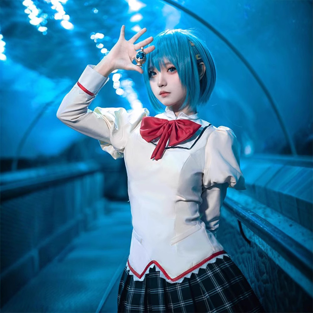 Magical Girl Madoka Magica Cosplay School Uniform Kyouko Sakura, Akemi Homura, Sayaka Miki Cosplay Costume Anime Japanese Style