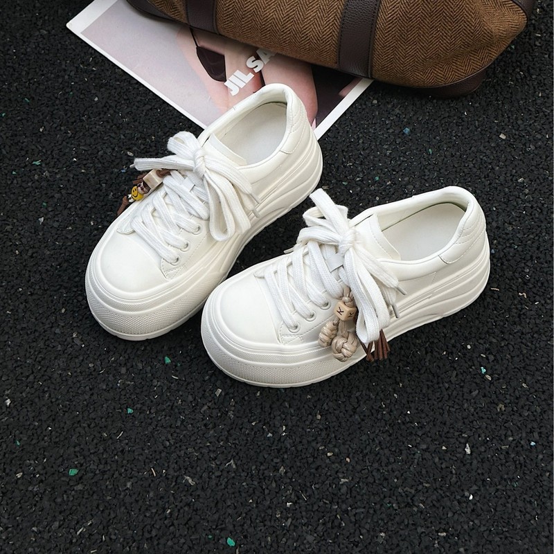 厚底百搭小白鞋女2025新款早秋款女款爆款软底防滑轻便不累脚板鞋|undefined