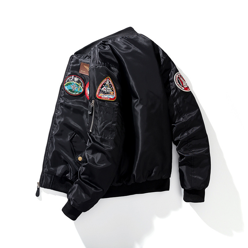 Winter New Aviator Jacket Trendy Men's Aerospace Flying Jacket Embroidered Badge Fashion Trendy Cotton Jacket