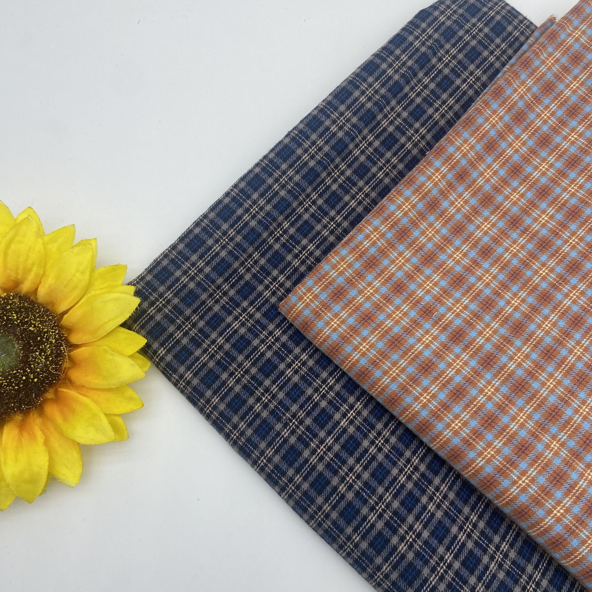 秋冬新款磨毛梭织格纹布 ins色织格子布 服装童装衬衫面料