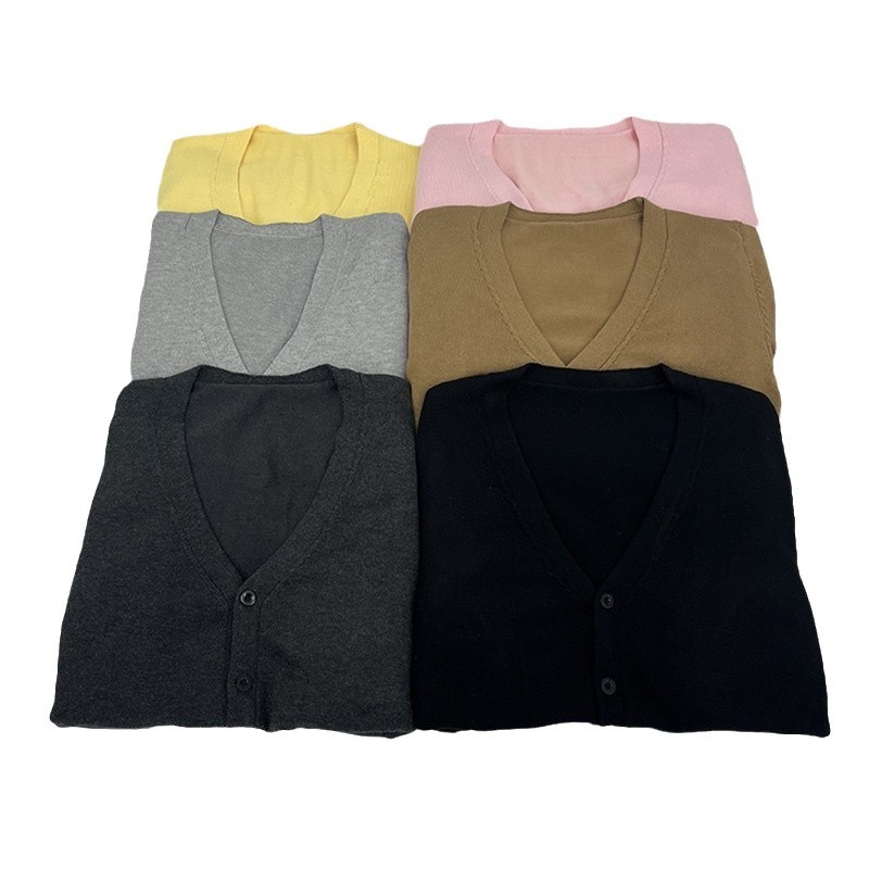 오리지널 JK 유니폼 솔리드 컬러 싱글 브레스트 슬리브 카디건 스웨터 일본 스타일 심플한 센스 칼리지 JK 스웨터 스태킹 올매치