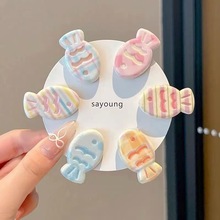 少女奶油色波浪小鱼发夹马卡龙ins小鱼刘海卡通百搭少女头饰发卡