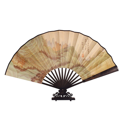 Laochangmen summer 10-inch large double-sided retro fan folding fan Chinese style man suit portable folding fan paper fan