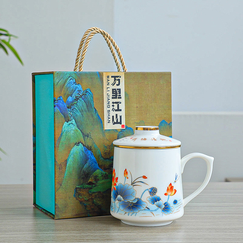 ティーカップ陶磁器茶水分離水カップ泡カップ事務カップ個人カップフィルターマグカップ付きお土産ロゴ|undefined