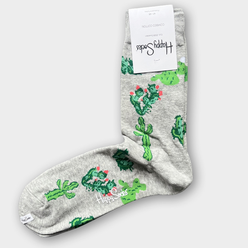 ハッピーソックス メンズソックス ミドル丈 コーマ綿 吸汗消臭 通気性 スウェーデン製 おしゃれ カラフル 薄手