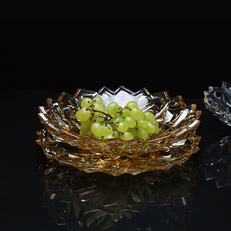 Bandeja de cristal grande de estilo nórdico para frutas y aperitivos, para uso doméstico en la sala de estar, bandeja para frutas, bandeja para dulces, bandeja creativa para frutas y verduras. image 2