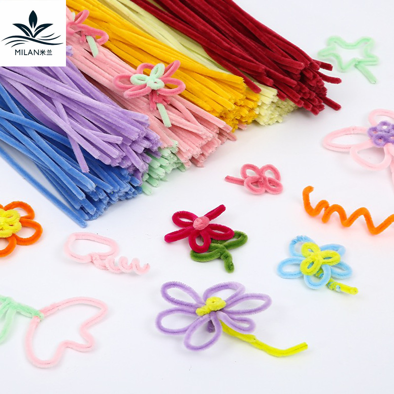 Día de los niños 1 de junio serie de macarón torsión varilla de color alambre floral infantil hecha a mano diy paquete de material de ramo