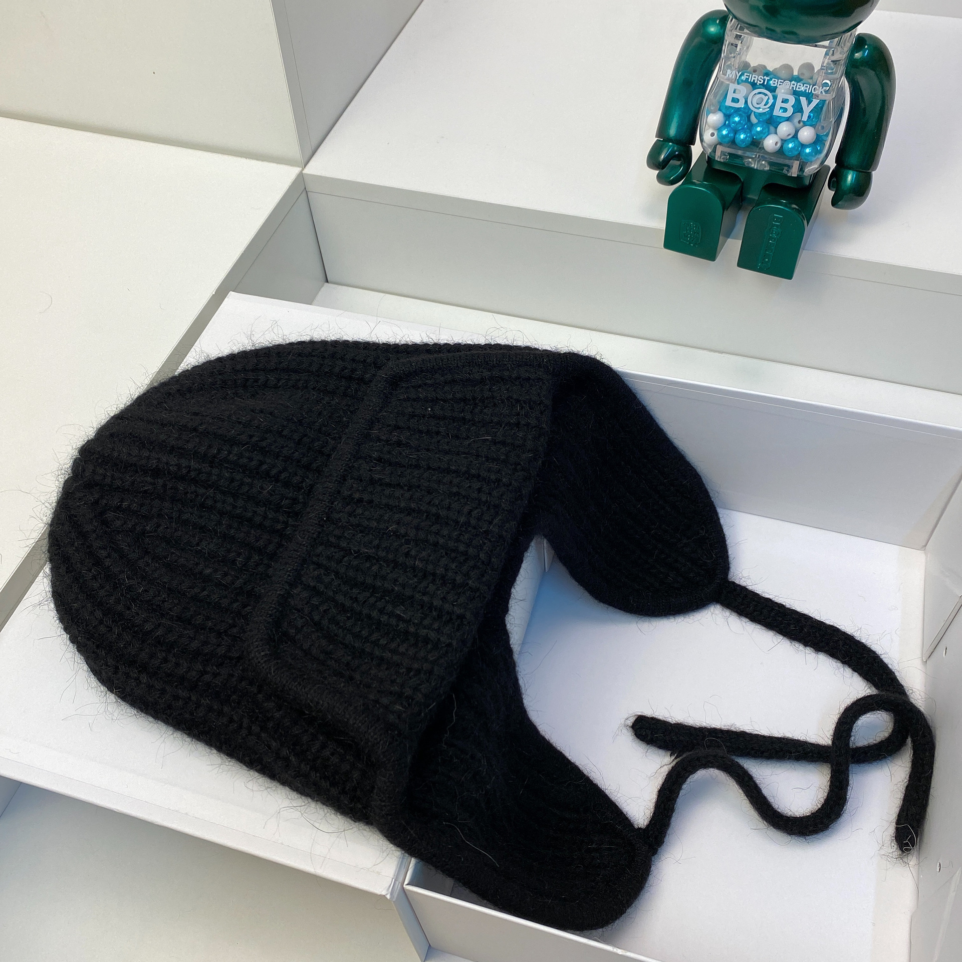 Russischer Samt, verdicktes Kaninchenhaar, gestrickt für Wärme im Winter, Ohrenschutz, Gesichtsumhüllung, Wollmütze, modisch_voghion.com