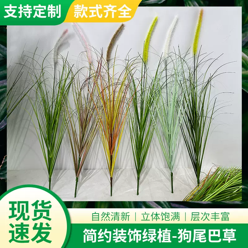 跨境园艺假植物室内装饰仿生绿植 1头狗尾巴草洋葱草仿真草单支