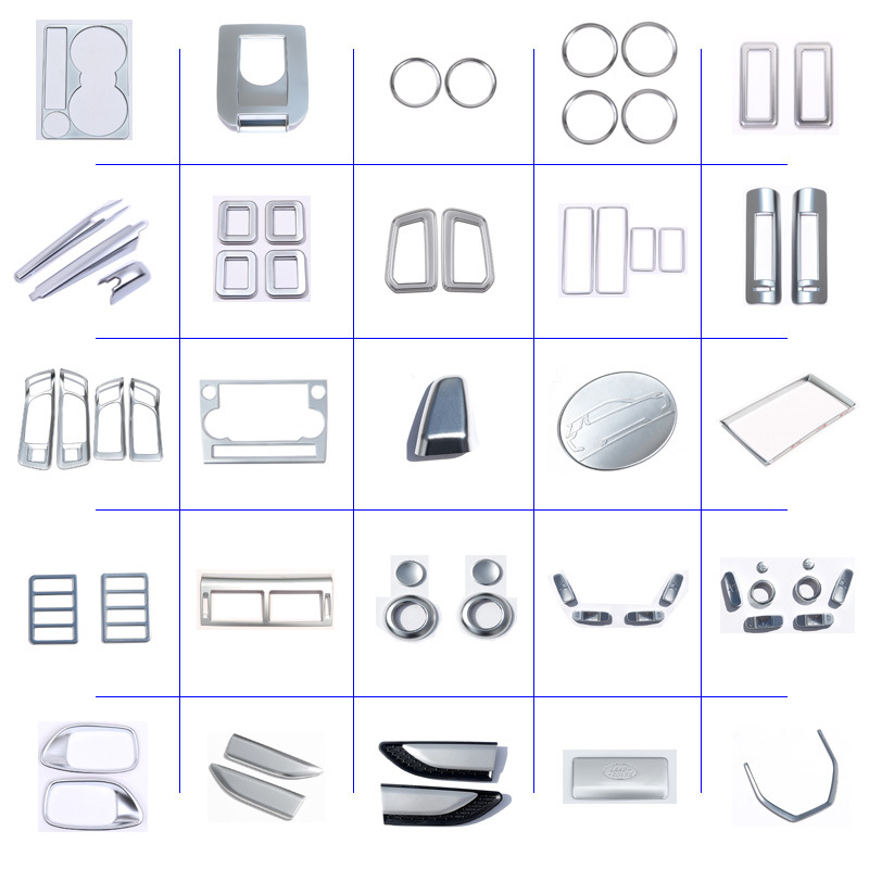 深圳车涯 适用于15-19款路虎发现神行中控面板出风口装饰件 镀铬