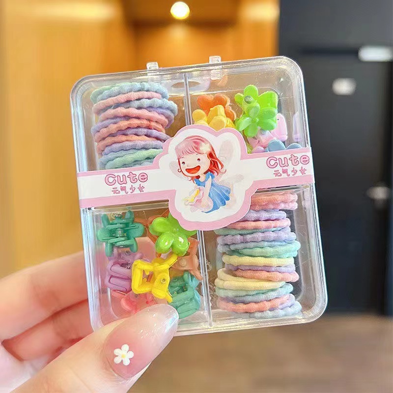 Banda de goma para niños de alta elasticidad no duele el cabello cuerda de pelo tocado banda de pelo lindo mini pequeña banda de goma de agarre en caja accesorios para el cabello