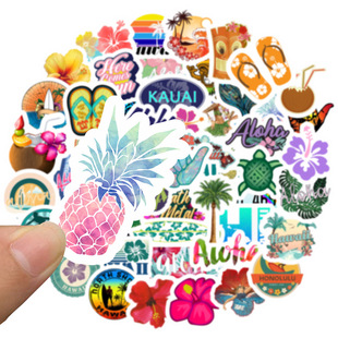 50 Hawaiian beach summer stickers mobile phone shell computer stickers ins sticker aesthetic