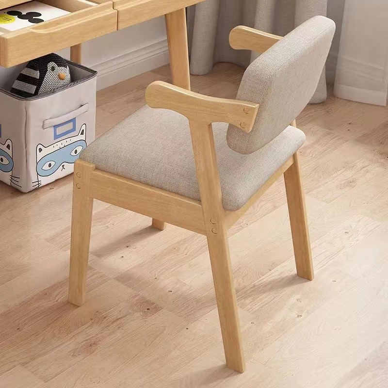Silla de respaldo de madera maciza moderna silla de computadora minimalista con apoyabrazos estudio escritorio respaldo silla estudio silla de oficina