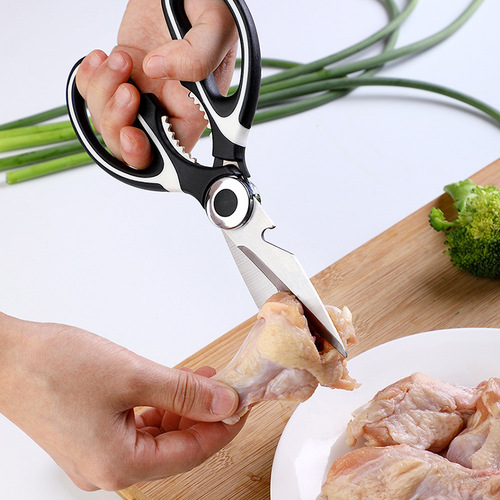 Kitchen scissors, multi-functional powerful chicken bone scissors, stainless steel household scissors for killing chickens and fish, multi-purpose special scissors