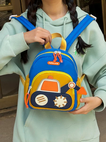 Anti-Lost Kidsren's Bag, Kindergarten School Bag, Boys and Girls, 1-3 Years Old, School Backpack, Car-Shaped, Lightweight and Burden-Reducing