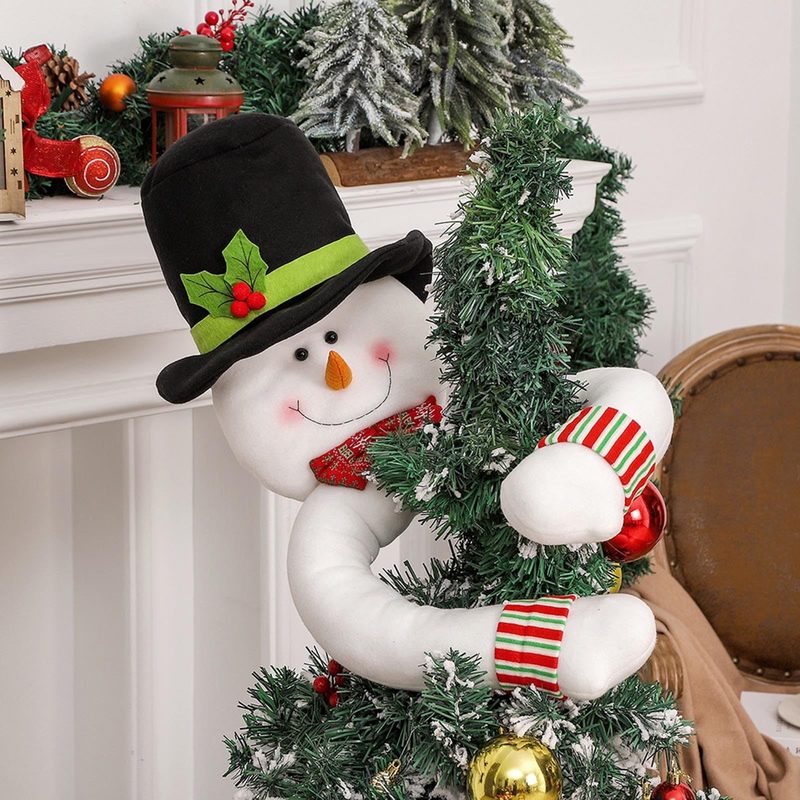 クロスボーダークリスマスデコレーションサンタクロース雪だるまツリートップスタークリスマスツリー帽子装飾人形シーンレイアウト装飾|undefined