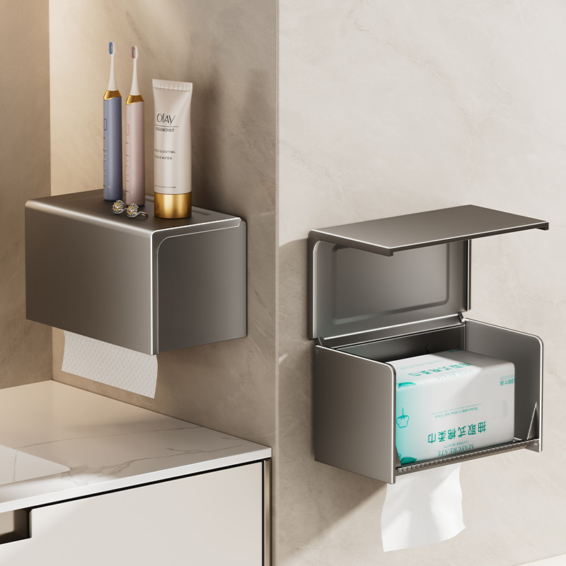 Bathroom Toilet Paper Box Waterproof Wall Hanging Toilet Toilet Roll Paper Holder Paper Towel Paper Toilet Paper Storage Rack Punch-Free
