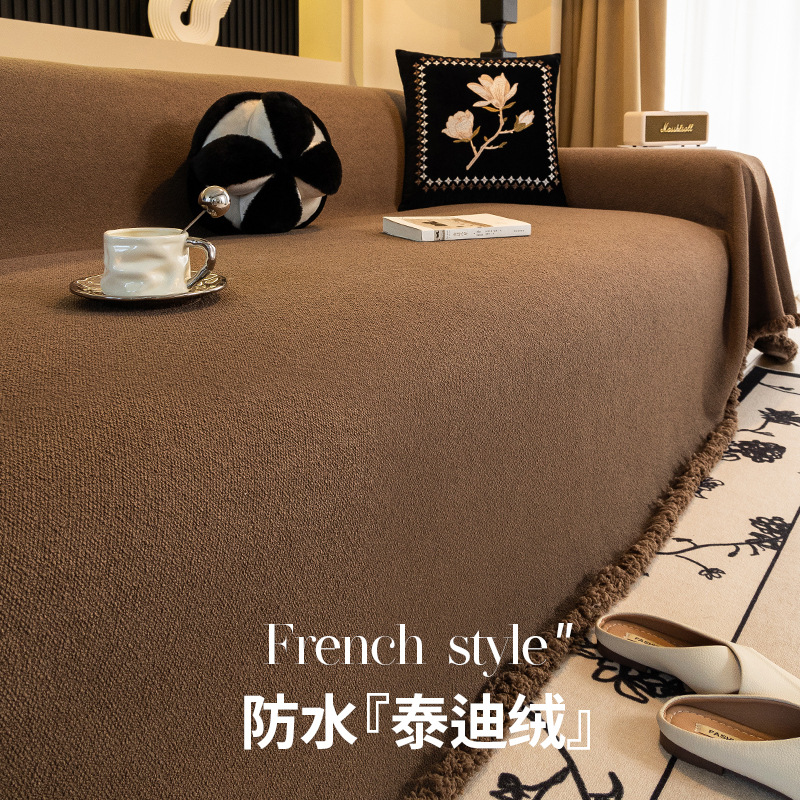 Teddy Velvet Waterproof Sofa Cover Cloth Sofa Cushion Cloth Anti-Cat Scratch Non-Stick Hair One-Piece Sofa Towel Full Cover Sofa Cover