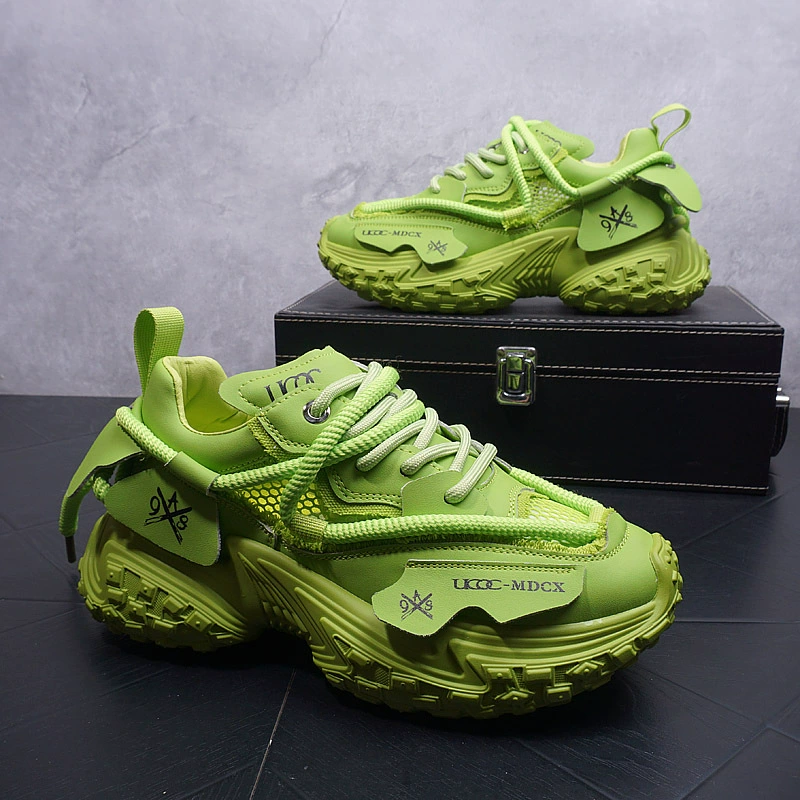 Летняя полая дышащая мужская повседневная обувь папы индивидуальность удобна и толстая подошва