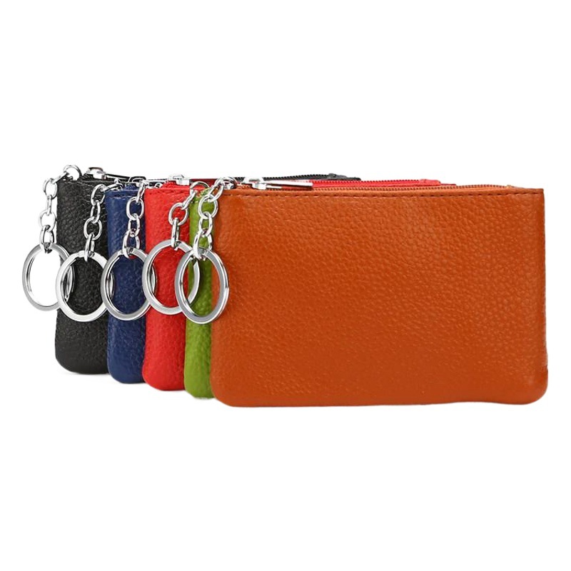 Top layer cowhide card bag leather coin purse key bag mini small wallet bus card set spot factory wholesale