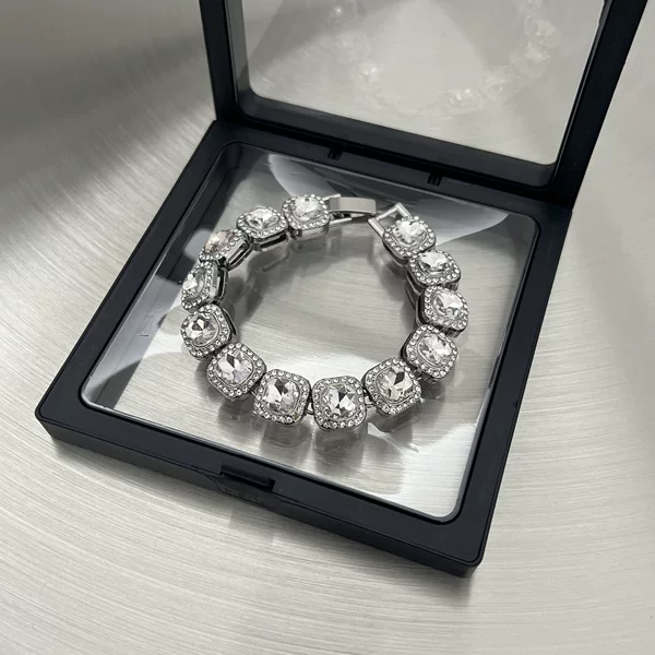 <18cm silver white diamond> rock sugar bracelet M225