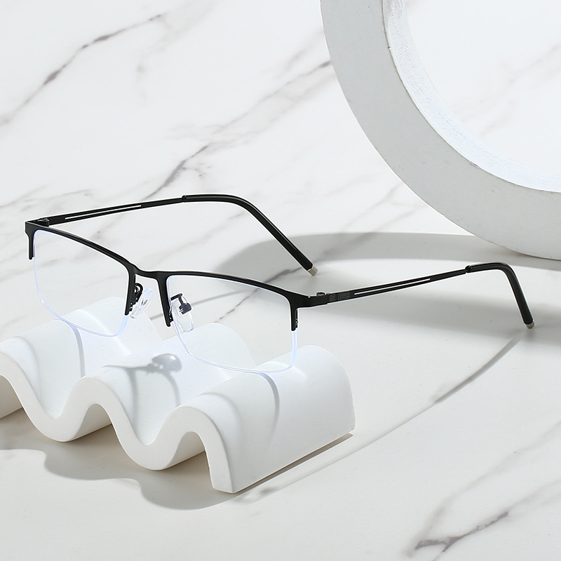 Business Casual Half-Frame Glasses Frame, Handsome Science and Engineering Men's Glasses Frame, Can Be Equipped with Finished Myopia Glasses, Photochromic Glasses Business Casual Half-Frame Glasses Frame, Handsome Science and Engineering Men's Glasses Frame, Can Be Equipped with Finished Myopia Glasses, Photochromic Glasses