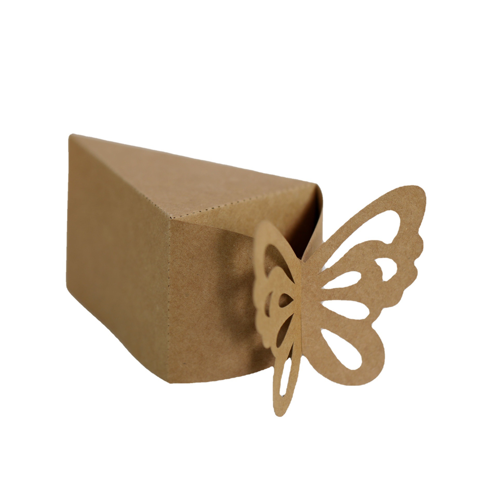 跨境现货婚庆蝴蝶喜糖盒糖果包装盒激光镂空牛皮纸纸盒深圳厂家