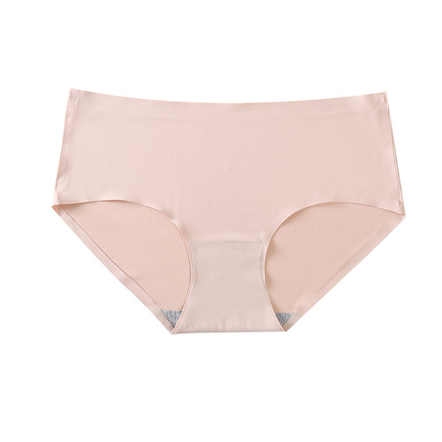 Night Furong Ice Silk Seamless Underwear Women's High-end Cotton Crotch Women's Mid-waist One-piece Large Size Briefs Wholesale