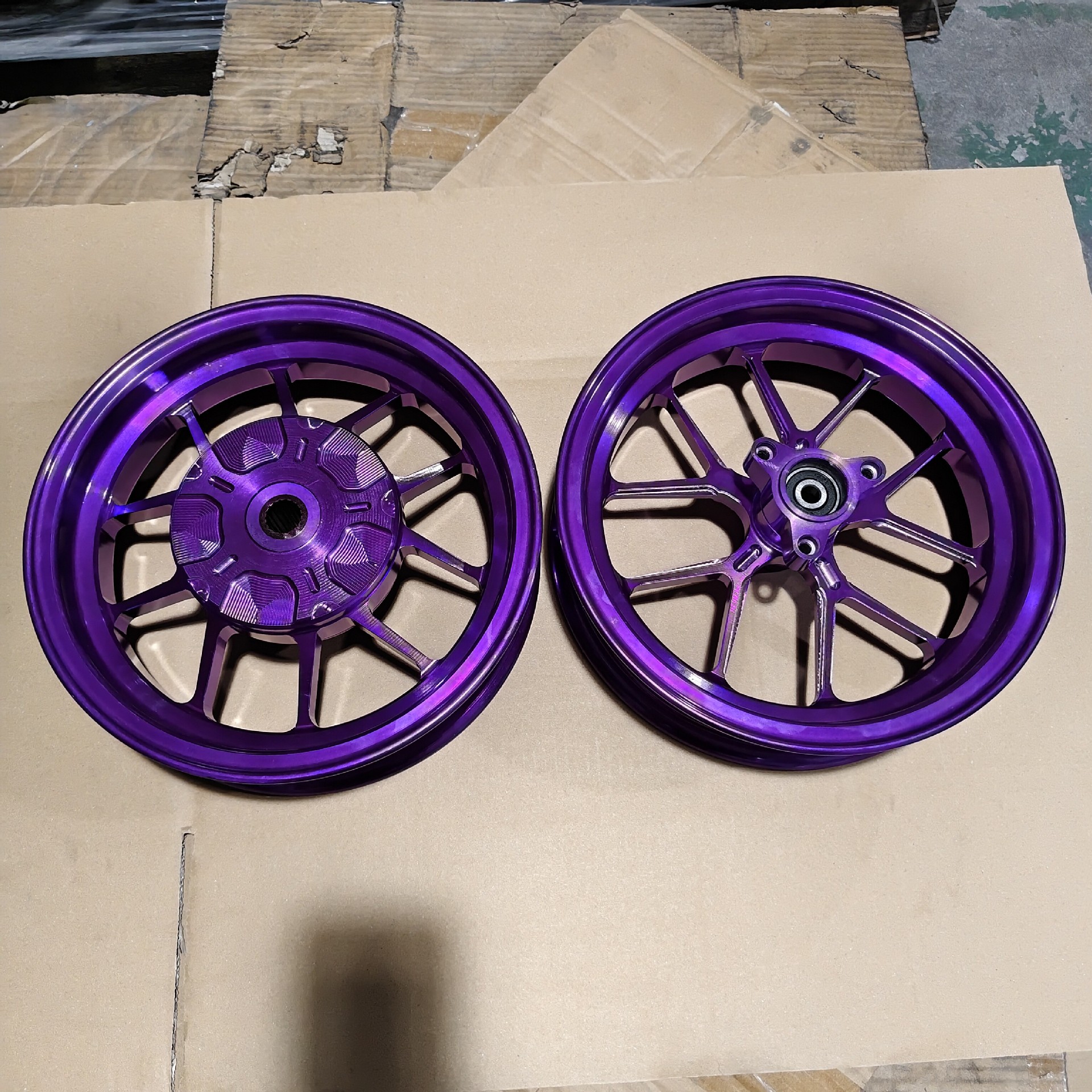 Lin Hai Kuqi 10inch Front and Rear Wheel Hubs for Fuxi Qiaoge Ghost Fire 100CC Lingying 100 Kuqi RS Steel Rim Motorcycle