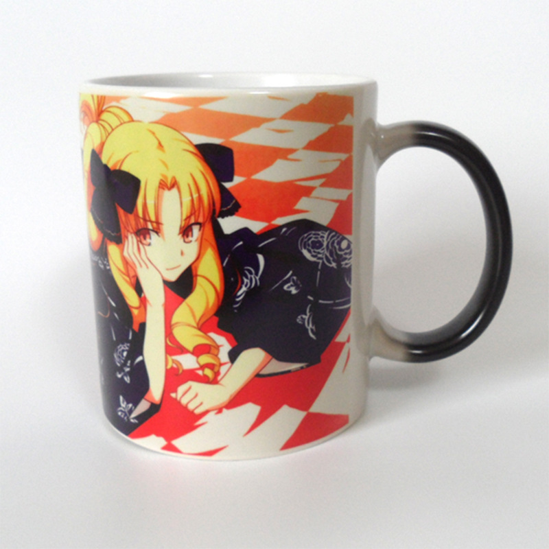 熱転写感温陶磁器変色カップdiyコーティングカップマグカップ人物写真ロゴ温変カッププレゼント