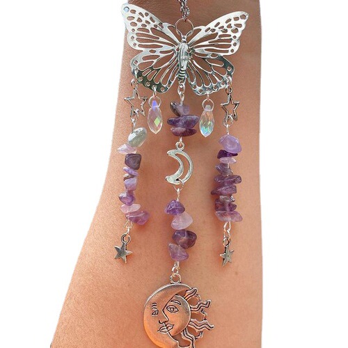 Amazon's best selling suncatcher butterfly style sun and moon accessories crystal ball wind chime sun catcher