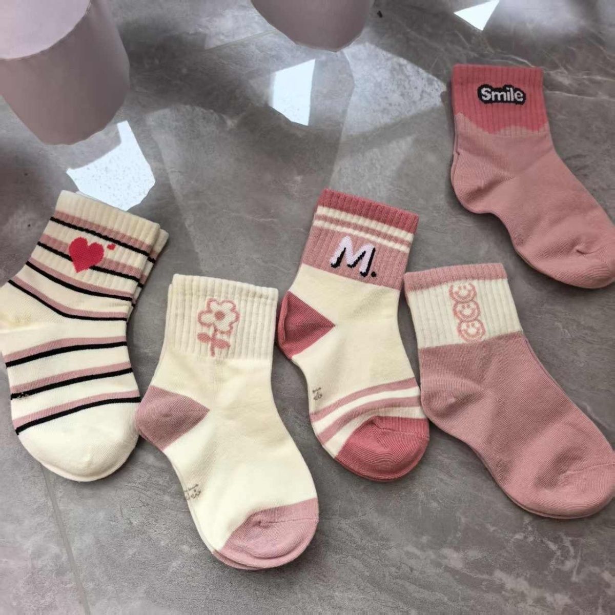 Children's All-Season Socks, Spring & Fall Mid-Length Pure Cotton Antibacterial and Deodorant Socks for Boys and Girls, Sports Trendy Kidsren's Popular Models, Others