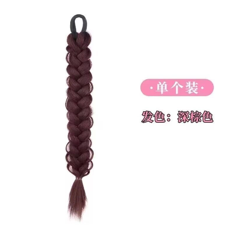 Simulación de pelucina de trenza de torsión, pelucina floja, pelucina de doble caballo, pelucina de doble caballo, boxeo de caballo de cabeza completa