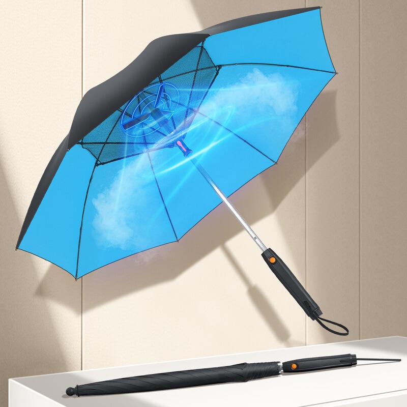 3000 mA Fan Umbrella Super Large Wind Umbrella with Fan Cooling Artifact Sun Protection UV Protection Sunshade Umbrella