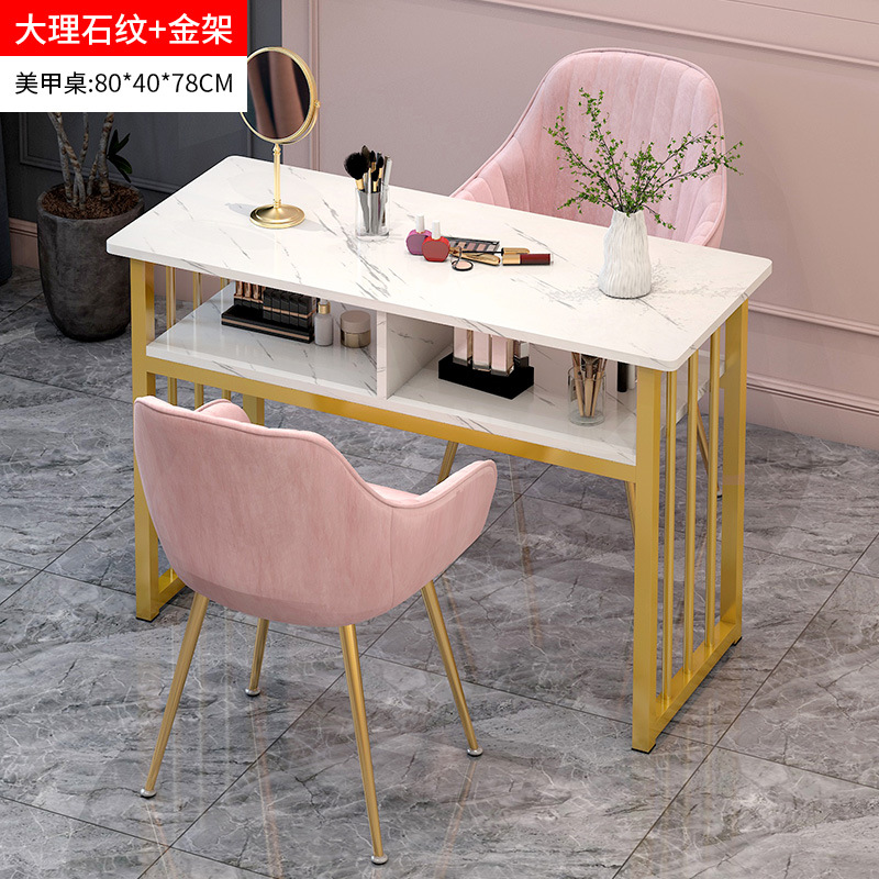 Neta de la moda rojo mesa de uñas y silla traje simple oferta especial Mesa de salón de uñas económico japonés individual mesa de uñas Doble