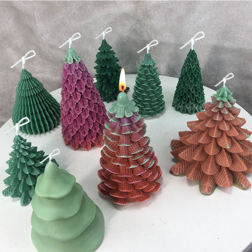 Christmas candle grinding tool DIY Christmas tree scented candle cedar pine cone scented plaster drip silicone mold