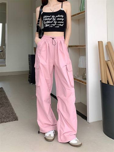 Women's Work Pants Thin High-Waisted Wide Leg Pants Spring 2024 New Loose Sunscreen Casual Sport Pants
