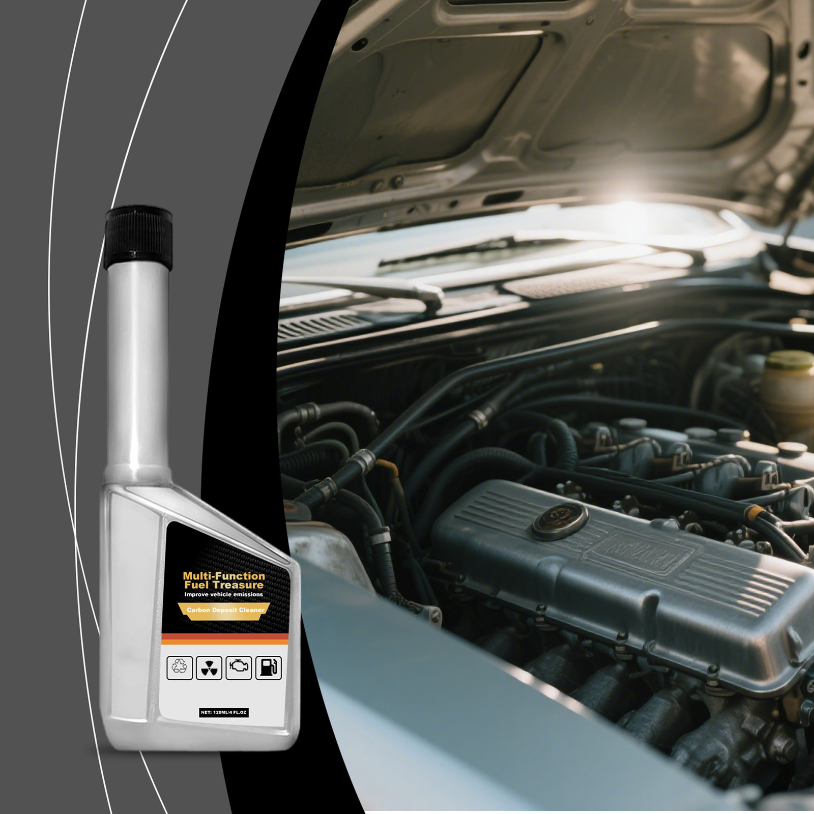 Cross-border gasoline fuel additives, carbon deposit cleaner, fuel consumption reducer, car engine parts maintenance and cleaning agent