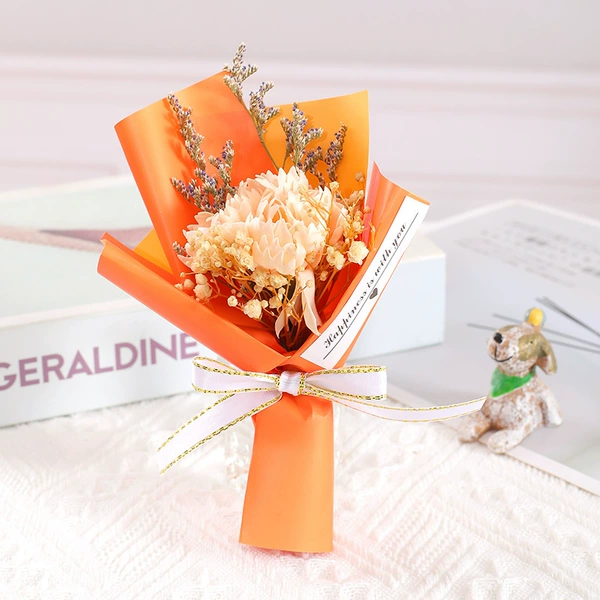 Champagne carnation+lover grass+orange paper