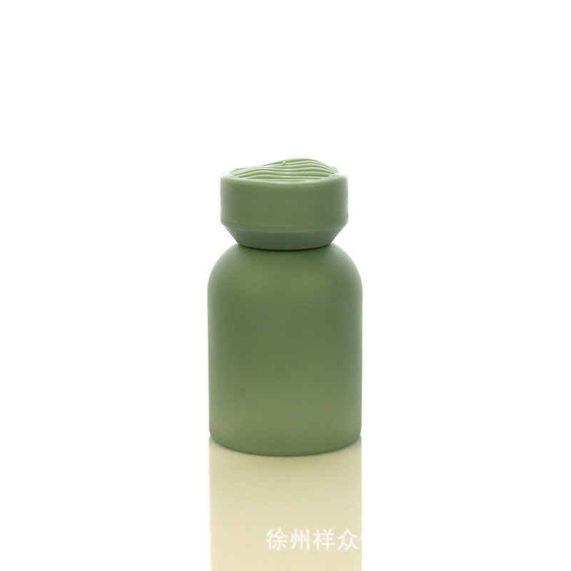 Botella de fragancia de vidrio cilíndrico verde, botella de fragancia vacía sin fuego, botella de fragancia